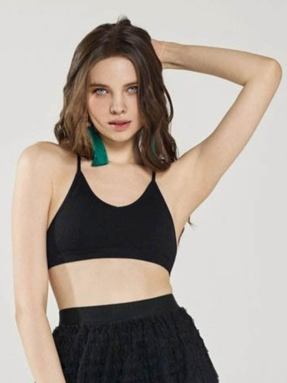 B51 Seamless Tattoo Bralette Black NEW